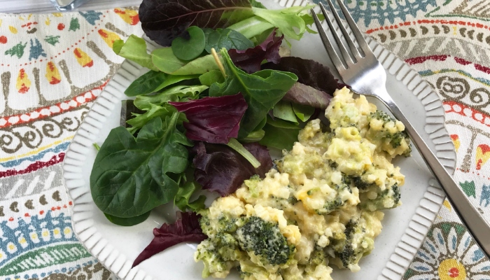 Pair this Low Carb Cheesy Broccoli Casserole with a fresh salad!