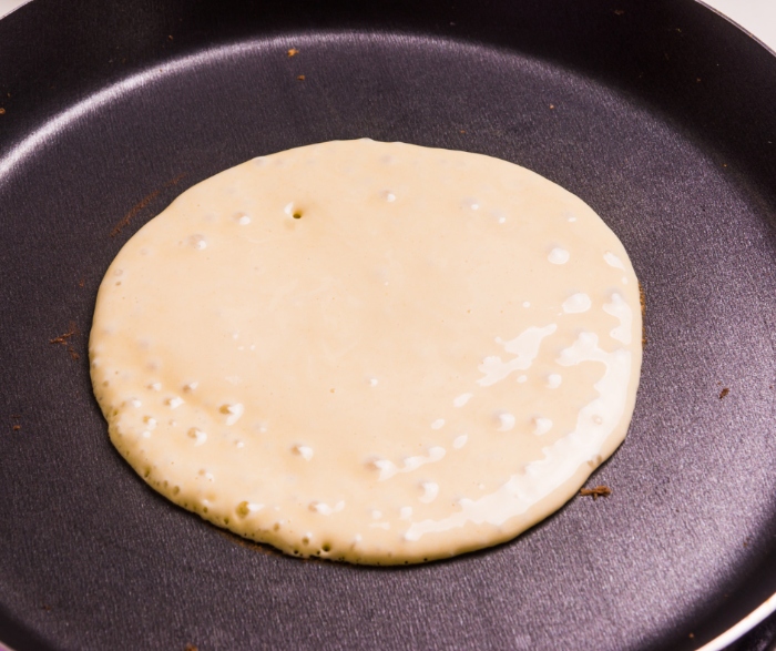 It is important to make sure the pan you are going to make the pancakes on is preheated.