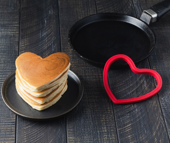 You don't have to only make circle pancakes! Our favorite cooking tool is the heart!