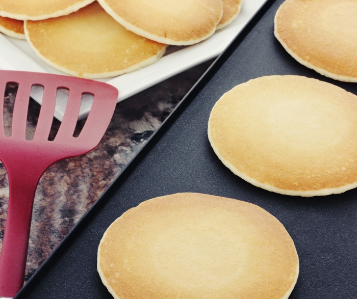 Make sure to not over cook your pancakes so they stay fluffy and delicious!
