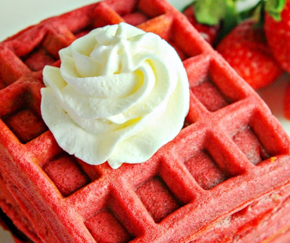 Red Velvet Waffles are the best breakfast to make for Valentine’s Day!