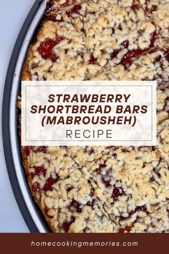 Easy Jam Shortbread Bars aka Mabrousheh is a lightly sweet treat that goes perfectly with coffee or tea!