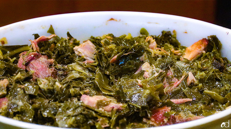 A recipe for Southern-Style Collard Greens with Smoked Turkey from Carnal Dish.