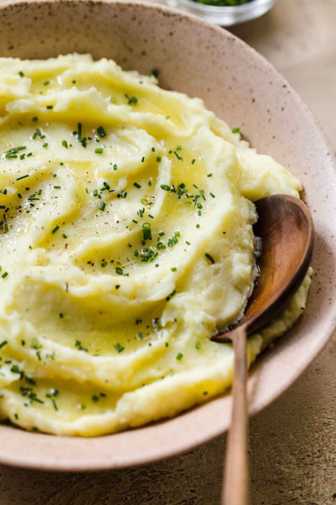 Check out the recipe for Easy Mashed Potatoes at Brown Eyed Baker!