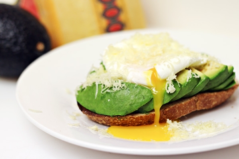 Dill cream cheese and slice avocado toast with a poached egg￼ - bon abbetit