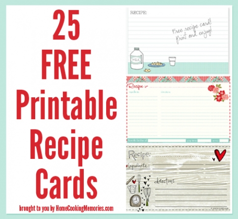gift recipe card template for word